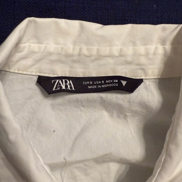 Zara Crisp White Short Sleeve Blouse - Picture 5 of 5